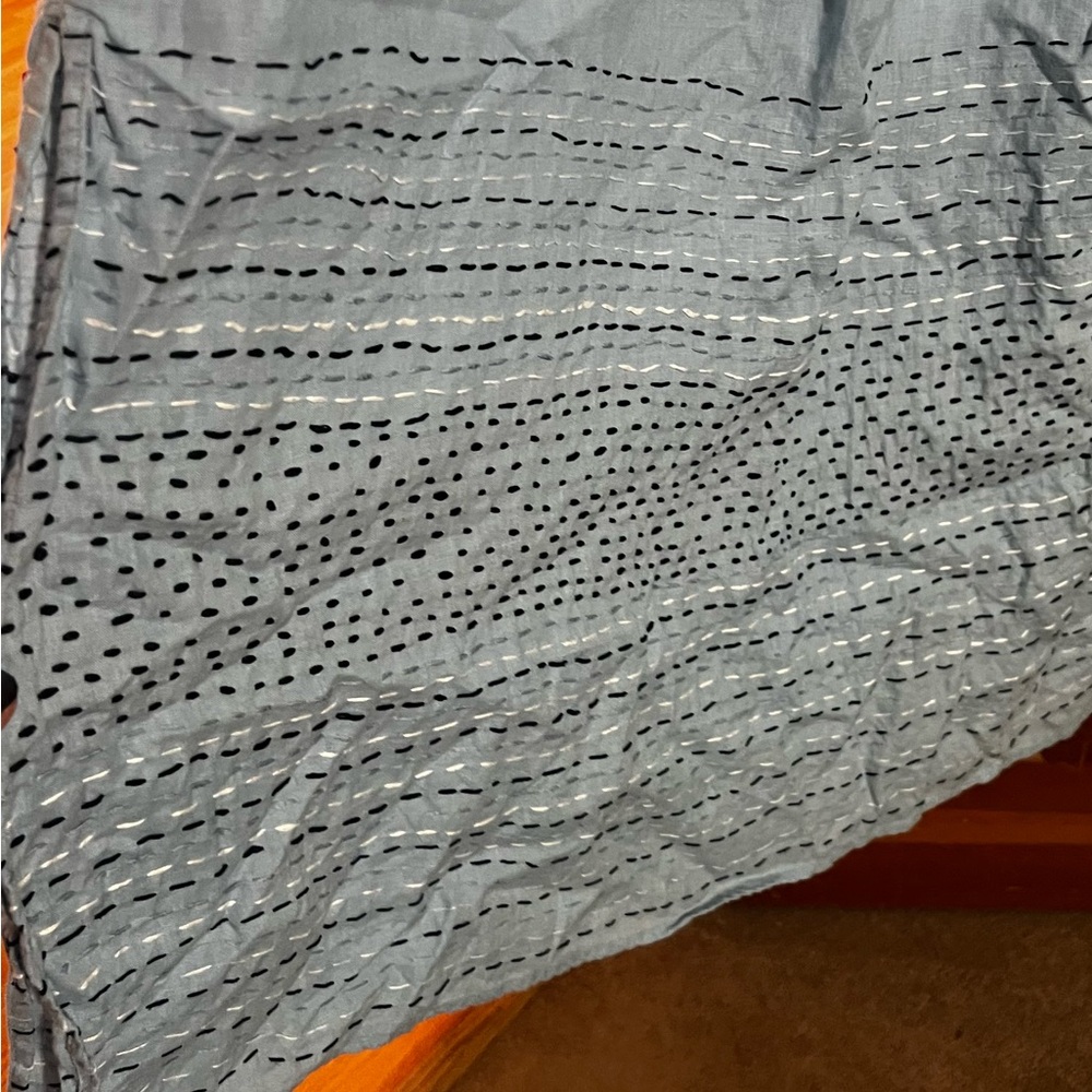 J. Jill Light Blue linen maxi w/kantha hemline - Picture 3 of 5